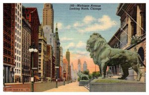 Postcard MONUMENT SCENE Chicago Illinois IL AR5669