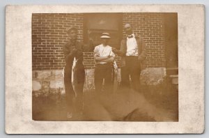 RPPC Three Men and Fish Large Catch c1910 Postcard E26