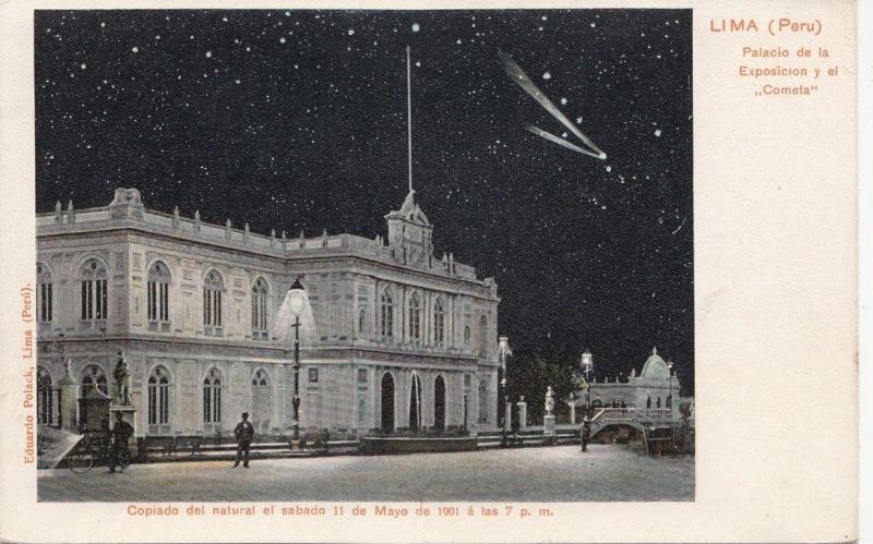 B78543 lima palacio de la exposotion y el cometa  peru  scan front/back image