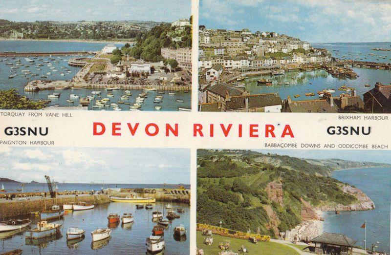 Devon Riviera QSL G3SNU Amateur Radio 1960s Postcard