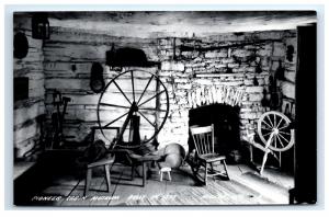 Postcard Pioneer Cabin Museum, built 1837, Milton, Wisconsin WI RPPC H16