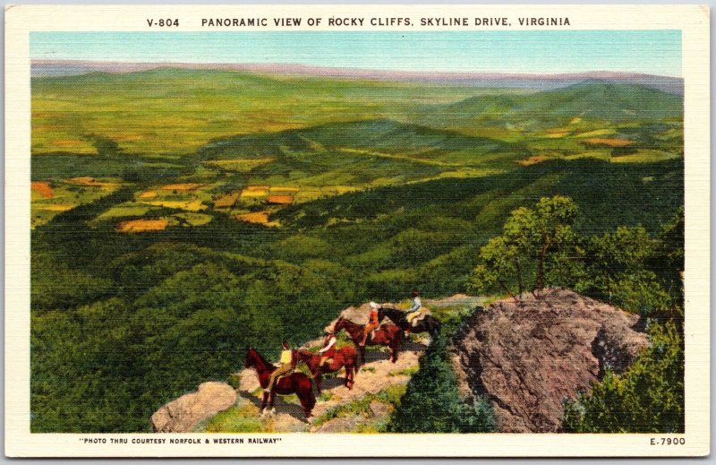 Panoramic View Of Rocky Cliffs Skyline Drive Virginia VA Mountain Ridge Postcard