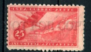 509433 CUBA 1954 year PLANE TRAIN industrialization stamp