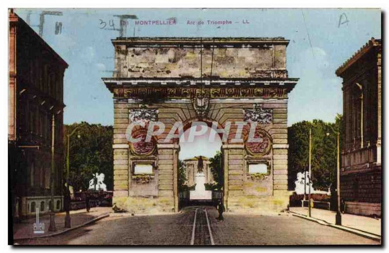 Old Postcard Montpellier Arc de Triomphe