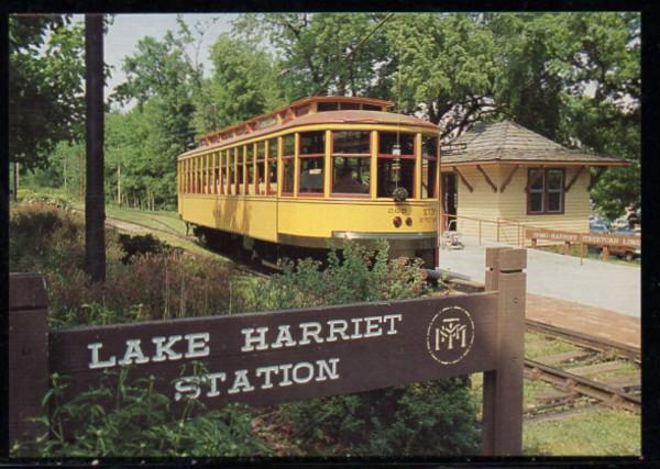 Minneapolis MN Street Car at Lake Harriet Line Station PC unused