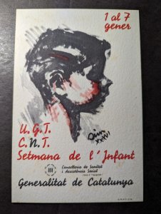 Mint Spain Postcard Spanish Civil War Catalonia UGT CNT