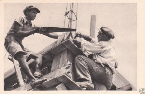 Vintage Postcard Jewish Builders Israel NR