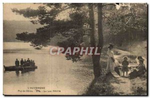 Puy de Dome - Le Lac Pavin - children - tear at top - Old Postcard -