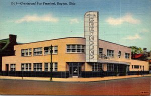 Ohio Dayton Greyhound Bus Station Curteich