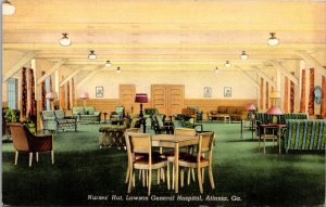 Linen Postcard Nurses Hut at Lawson General Hospital in Atlanta, Georgia