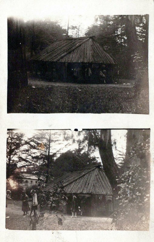 Wood Gazebo Outdoor Family Reunion Vintage Real Photo RPPC Post Card