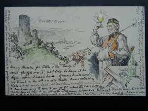 German Castle & Folklore BURG KATZ bei ST. GOAR c1901 UB Postcard by Kungtler 1