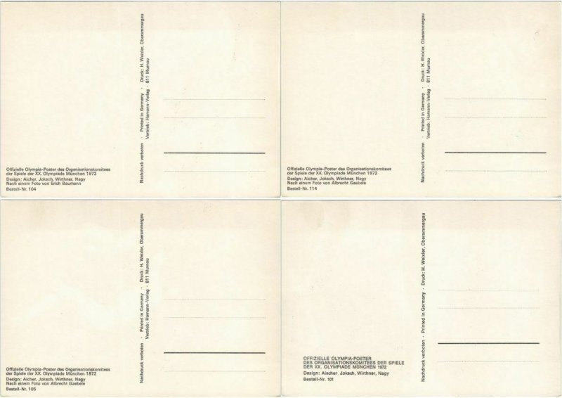 OLYMPIC GAMES 1972 MÃNCHEN SPORTS 13 CPA (L4365)