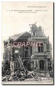 Old Postcard Chauny Aisne the City Hall Dynamite Army