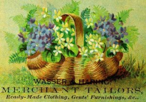 1870's-80's Wasser & Haring Merchant Tailors, Allentown, PA Trade Card F80