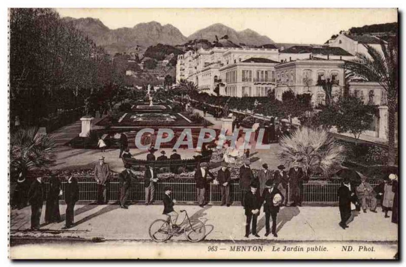 Menton Old Postcard Public Garden
