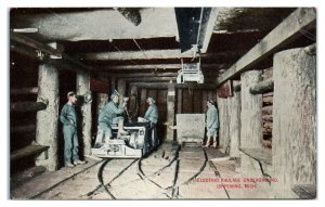 Electric Haulage Underground, Ishpeming, MI Postcard *6M