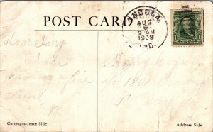 Postcard IN Angola Spring Point Lake James 1908