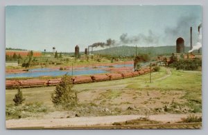 Bend Oregon Union Oil 76 Scenes of the West, Logging Train & Sawmill Postcard P9