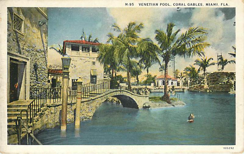 Venetian Pool Coral Gables Miami Florida FL White Border