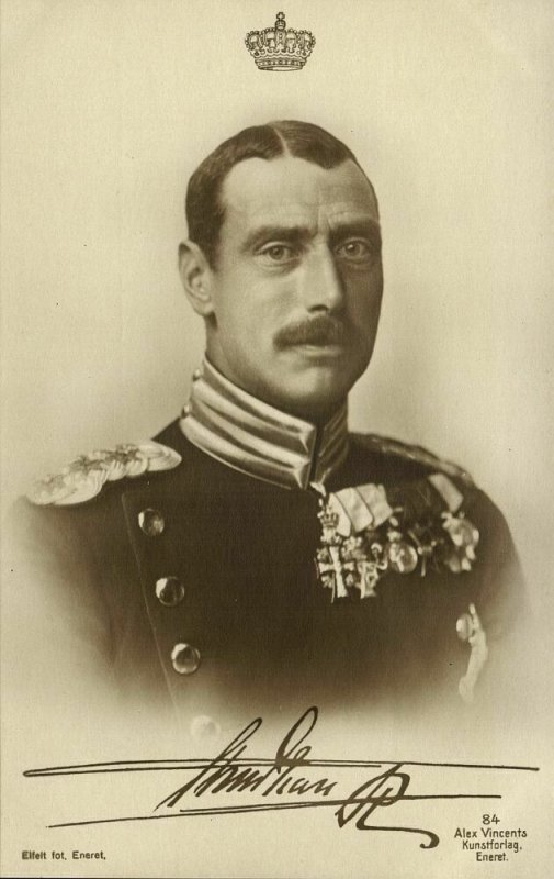 King Christian X of Denmark in Uniform with Medals (1910s) Postcard