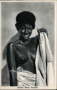 Costumi Africa Orientale Nude Ethnic Woman Bare Breasts Vintage Postcard