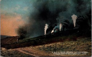 Postcard D. & R.G. Train Crossing Soldier Summit near Salt Lake City, Utah