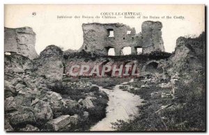 Coucy the Castle - Interior of the Castle Ruins - Old Postcard