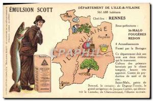 Postcard Old Scott Emulsion Department Ille et Vilaine Fougeres Redon Rennes ...