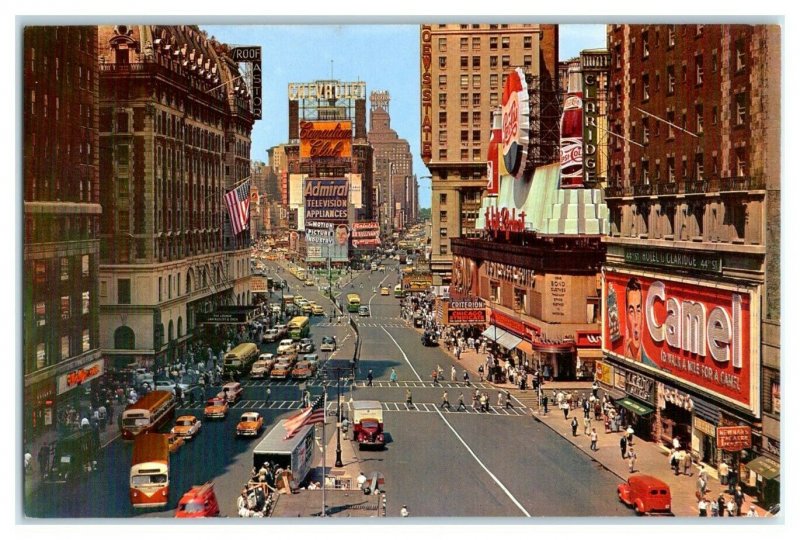 1955 Times Square, New York City, Chicago Syndicate Theatre Marquee Postcard 