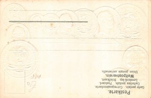 Venezuela Table Exchange Flag Coins embossed coinage postcard C315