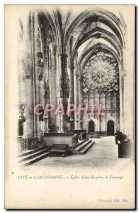 Old Postcard Cite Carcassonne holy church nazqaire transept