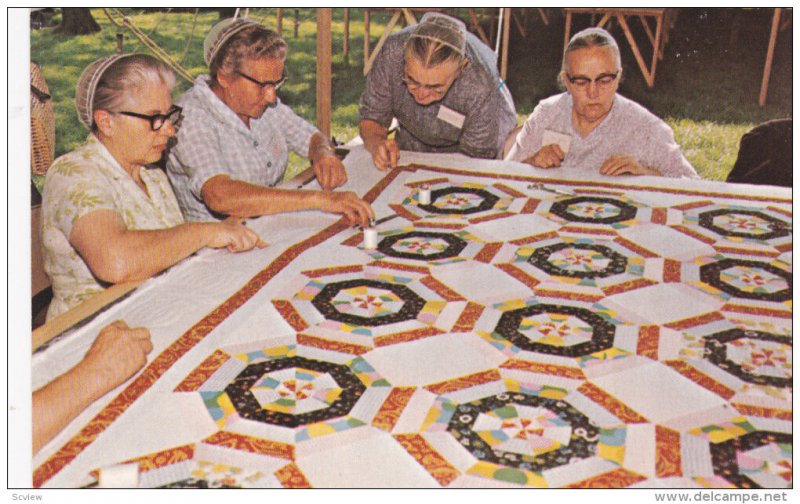 PENNSYLVANIA Farm Museum, Women quilting, 40-60s