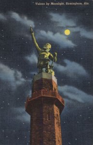 Vulcan By Moonlight Mint Linen Vintage USA Postcard