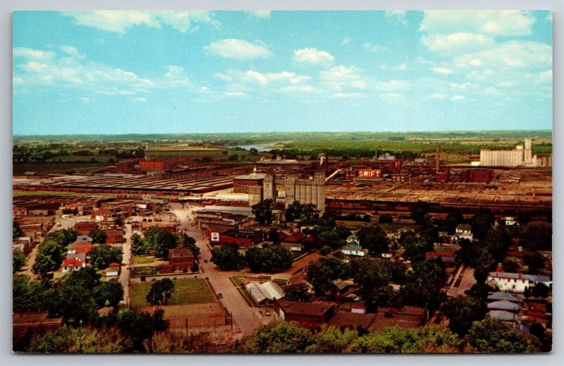 Scenic View From King Hill Stock Yards Missouri River St Joseph MO Postcard S24