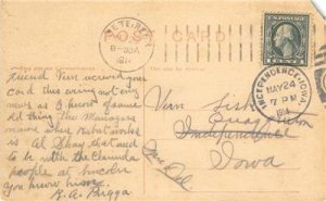 RIVERVIEW PARK Crete, Nebraska Boats Saline County 1914 Vintage Postcard