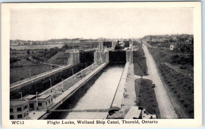 THROOLD, ONTARIO  Canada  Flight Locks WELLAND SHIP CANAL   Postcard