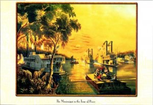 Currier & Ives The Mississippi - Time of Peace Calendar Print 9 1/2 X 7 Size