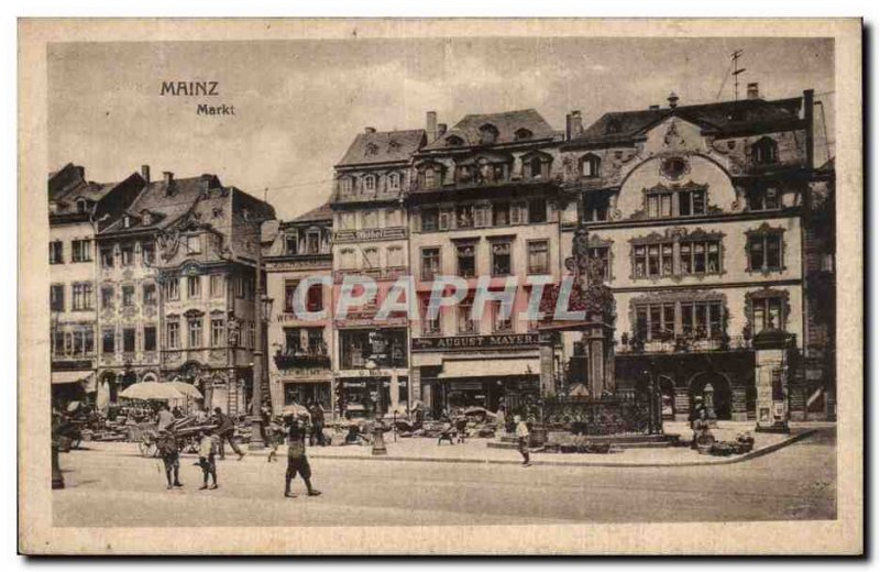 Old Postcard Mainz Markt