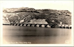 Vtg Grand Coulee Dam from Upper Side Washington WA RPPC Ellis Postcard