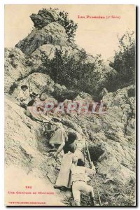 Old Postcard The Pyrenees A grimpade in Mountain Climbing