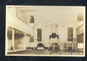 RPPC ALEXANDRIA VIRGINIA CHRIST CHURCH INTERIOR VINTAGE REAL PHOTO POSTCARD