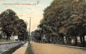 Port Chester New York 1910 Postcard Grace Street Church