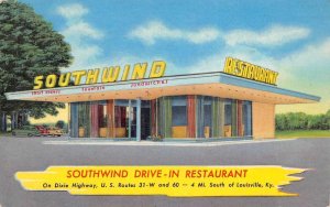 Louisville Kentucky Southwind Drive-in Restaurant Vintage Postcard AA60800