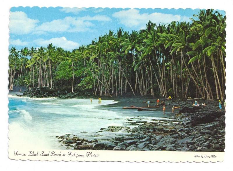 Black Sand Beach Kalapana Hawaii 1978 Postcards 4X6