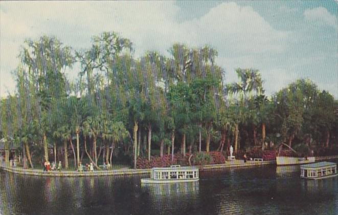 Florida Silver Springs Scene With Glass Bottom Boats