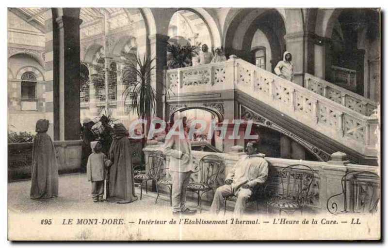 Old Postcard Le Mont Dore Interior of Thermal Establishment Time The Cure