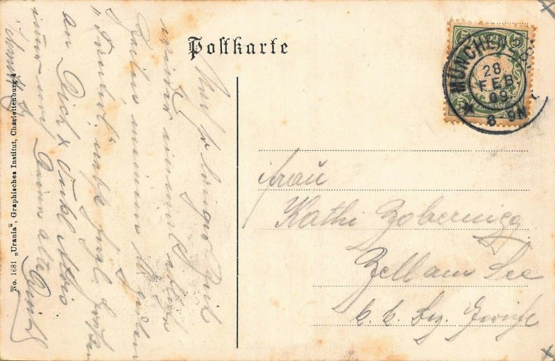 HACKERBRAU KELLER MUNCHEN  MUNICH GERMANY~FESTAAL 1909 URANIA PHOTO POSTCARD