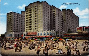 Vtg Atlantic City New Jersey NJ Hotel Ambassador 1940s Old View Postcard