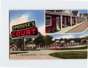 Postcard Sprouse's Tourist Court, Dillwyn, Virginia